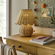 Threshold designed with Studio McGee Table Lamp with Woven Base and Woven Shade