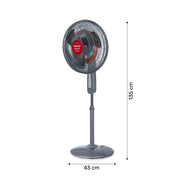Taurus AIR2GO Tropicano 2-in-1 Fan and Heater, 1500W Power, 3-Blade Metal Propeller, Triple Safety System, Remote Control, Gray