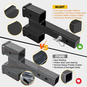 Nilight Trailer Dual Hitch Extender, 2 Inch Receiver, Adjustable 2 or 4 Inch Rise or Drop, Matte Black Powder Coated Forged Steel, 10,000 lbs Capacity, 92168B