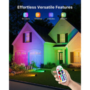 Yinghao 4 Pack 50W LED Flood Lights, 16 Multicolor Options, Remote Controlled, Waterproof, Indoor Outdoor Up Lighting