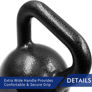 Athletic Works WKB50L 50lb Kettlebell, Casting Iron, Durable Black Hammertone Finish