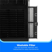 Midea 6,000 BTU Window Air Conditioner with Comfort Sense Remote, 3 Cooling Modes, 3 Fan Speeds, Energy Saver, Fits Double Hung Windows 23-36 in, Black, RMW06RWB