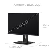 ViewSonic VG2456 24 Inch Full HD IPS Computer Monitor with USB-C Docking 60W Charging Gigabit Ethernet HDMI DisplayPort Ergonomic Stand