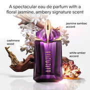 Mugler Alien Eau De Parfum Refillable Spray for Women, 2 oz, Floral Woody Scent with Jasmine Sambac, Cashmere Wood, White Amber