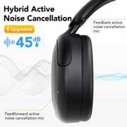 IKT L18 Hybrid Active Noise Cancelling -45dB, Bluetooth Headphones, Black