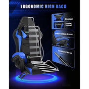 Bigzzia Gaming Chair, Ergonomic Video Game Chairs w/Pillow & Lumbar Support, Black/Green
