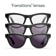 Ray-Ban Meta Skyler Gen 2 RW4014 Transitions Sunglasses - Shiny Black/Clear/Amethyst Photochromic - Medium