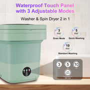 Pentantan 105210 12L Portable Washing Machine, Mini Foldable Washer for Apartment, RV, Travel, Green