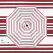 Best Choice Products 10ft Solar LED Lighted Patio Umbrella, Striped Burgundy, UV-Resistant Polyester Canopy, Steel Frame, Push-Button Tilt, Crank Handle, SKY7901