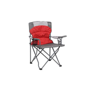 Timber Ridge Sycamore Quad Camp Chair, Foldable, Tension Back, 600D Polyester, Steel Frame, 300 lb Capacity, Gray, FC-354
