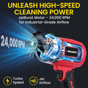 EMSON Bullseye Blower Cordless Leaf Blower Handheld Turbo Jet 20V 350W Electric Air Power with 2 Rechargeable Batteries Red Black 4019