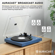 Victrola Wave Bluetooth Turntable with Auracast Broadcast, Audio-Technica AT-VM95E Cartridge, Green, VPT-1520-GRN
