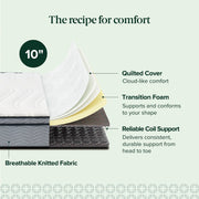 Zinus Innerspring Mattress with Euro Top, 10 Inch, Full