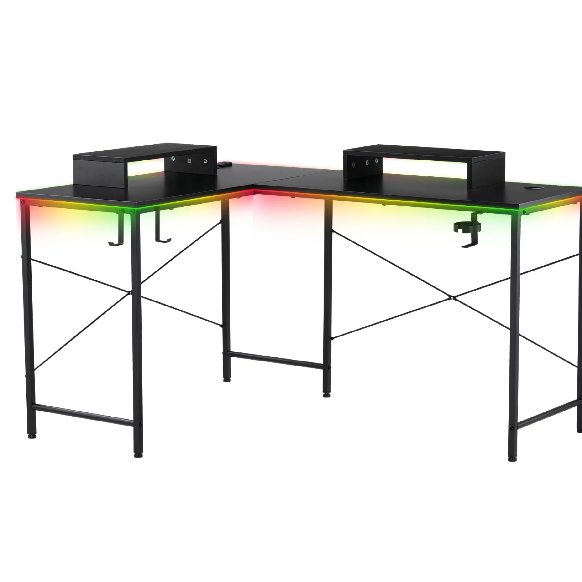 GTRACING GTZ-410-RGB Gaming Desk with RGB Light and Mouse Pad for all ...