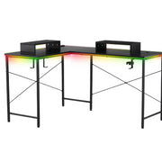 GTRACING GTZ-410-RGB Gaming Desk with RGB Light and Mouse Pad for all age group, Black