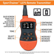 SportDOG Brand SD-1275E SportTrainer 1275 Electronic Dog Training Shock Collar - Orange/Black
