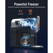 Hewcham Airpher Slushie Machine, 200W Motor, 68oz Capacity, 7 Preset Programs, Self-Cleaning, Quick Freeze in 35 Minutes, Gray, R2