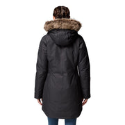 Columbia Suttle Mountain Long Insulated Jacket for Women, Water-Repellent, Hooded with Sherpa-Lined Storm Hood and Removable Faux-Fur Trim, Black, XL, 179975