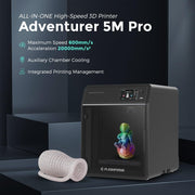 Flashforge Adventurer 5M Pro High Speed 3D Printer with Quick-Release Nozzle & Auto Leveling, Black