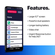 Lively Jitterbug Smartphone for Seniors Use with Lively Plan 6.7 in, Black