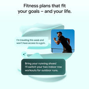Google Fitbit Air Active Bundle Fitness Tracker with Personalized AI Coaching, Screenless Design, Obsidian, Active Band Size Small