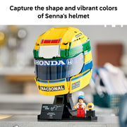 LEGO Editions Ayrton Senna Helmet Building Set, 931 Pieces, Collectible F1 Display with Minifigure and Signature Plaque, Multicolor, 6590618