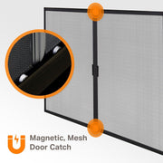 Pleasant Hearth Albus Collection Fireplace Glass Door, Medium, Hammered Black Steel Frame, Smoked Tempered Glass, Magnetic Closures, AL-1901