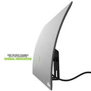 Mohu Gateway Plus Amplified Indoor HDTV Antenna, 60-Mile Range, Multi-Directional UHF VHF Reception, LED Signal Indicator, Warm Grey, Includes 10ft Coaxial Cable and USB Power Injector, GATEWAYXG