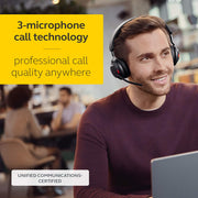 Jabra Evolve2 65 Bluetooth Wireless Headset, Dual-Ear On-Ear Headphones with USB-A Adapter, Charging Stand, 37 Hours Battery Life, Passive Noise Cancellation, Black