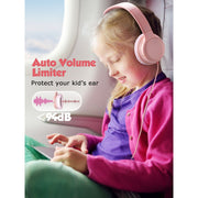 Mpow Foldable Headphones with Cord 94dB Over-Ear Headphones 3.5mm Jack for Girl, Pink