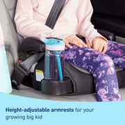 Graco Turbobooster 2.0 Backless Booster Seat, Trisha Pink, Ages 4-10, 40-100 lb, Up to 57 in, Machine-Washable Seat Pad, Hide-Away Cup Holders, 2184591