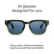 Meta Fury AI Smart Glasses with 12MP Camera, Live Translate, Open-Ear Audio, Racing Green Frame, Light Blue Atlantic Lenses, 8+ Hour Battery