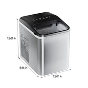 NICWIN Nugget Ice Maker Countertop Portable Ice Machine, 34 lb/Day, Self-Cleaning, Touch Control, Silver, IMB1008A-UL