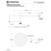 Kingston Brass Victorian 7-3/4 Inch Round Raindrop Brass Shower Head with 12-Inch Shower Arm, Polished Brass Finish, Rain Spray, K136A2CK