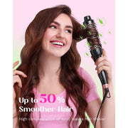 Wavytalk JDL-186 Thermal Brush 1.5 Inch Ionic Heated Ceramic Round Hair Styling Brush, Rose Gold