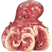 Blue Sky Clayworks Octopus Red Ceramic Cookie Jar with Lid, 12.5 in x 12.5 in x 10 in, 14276