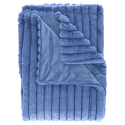 Mainstays Channel Faux Fur Blanket, Reversible, Blue Jewel, King Size 102 in x 90 in