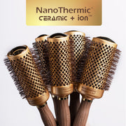 Olivia Garden NanoThermic Ceramic Ion Round Thermal Hair Brush 3-Piece Set Gold Chocolate 716-NTDL03