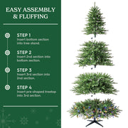 Holiday Time SG90M3ZABD02 9ft Pre-Lit Milford Pine Artificial Christmas Tree, Green