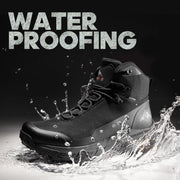NORTIV8 Men's Mid Waterproof Hiking Boots, Lightweight Breathable, Black, Medium Width