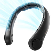 JISULIFE Portable Neck Fan, 5000mAh Rechargeable Battery, Ergonomic Neck Support, 5-Speed Adjustable, 16.5H Runtime, Bladeless Design, Black