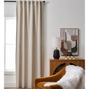 Regal Home Collections 100% Blackout Linen Blend Single Curtain Rod Pocket Papyrus Beige 50x108