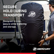 Mercury Marine Tow N Stow Outboard Cover for 75-115hp FourStroke Engines, Black, Polysoft II Fabric, 8M0221491
