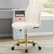 Mainstays Boucle Armless Office Chair, Cream