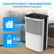 Airplus AP16-601EE Dehumidifiers 50 Pint Basements for Home up to 3500 Sq. Ft, 24 Hr Timer