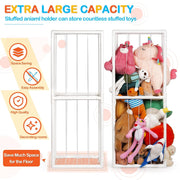 Loghot Stuffed Animal Storage Holder Toy Organizer with Zoo-Inspired PVC Design White 54.92in