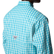 Columbia PFG Super Tamiami Long Sleeve Men's Button-Down Shirt, Omni-Shade UPF 50 Sun Protection, Omni-Wick Moisture Management, Spray Gradient Check, X-Large, 143894