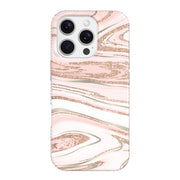 Onn Phone Case for iPhone 16 Pro Pink Gold Marble Shock-Absorbent Gloss Finish