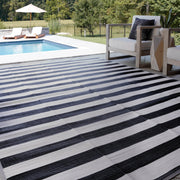 Tayse LNA1103 9X12 Luna Black 9 ft. x 12 ft. Striped Indoor Outdoor Area Rug, Polypropylene, Coastal Style