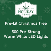 Holiday Time 7' Pre-Lit Shelton Cashmere Pencil Fir Green Artificial Christmas Tree with Warm White LED Lights